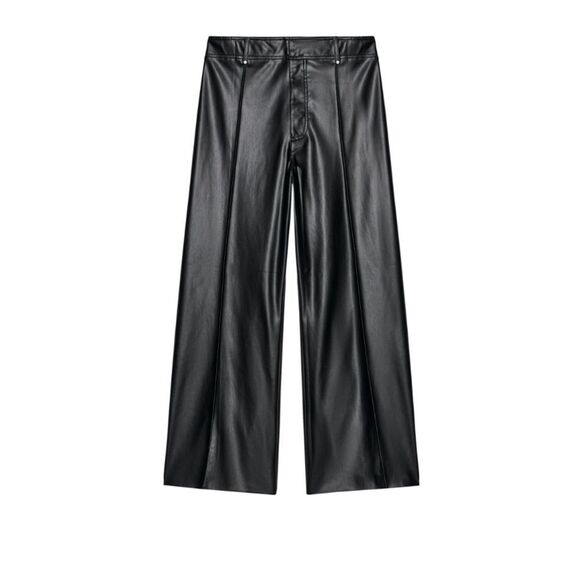 1454 NWT ZW COLLECTION FAUX LEATHER TAILORED WIDE LEG PANTS Sz US 2